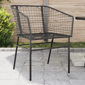 vidaXL Conjunto 2 cadeiras de jardim, vime, preto