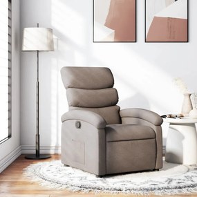 vidaXL Poltrona reclinável tecido cinzento-acastanhado
