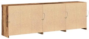 Aparador com Luzes LED Madeira Velha 202x37x67 cm Madeira Reabilitada