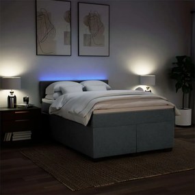 Cama com molas/colchão 160x200 cm tecido cinzento-escuro
