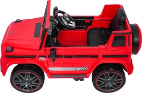 Carro elétrico para Crianças 2 a 5 anos 12V Mercedes G63 AMG LIFT Rodas de espuma EVA, assento Couro ecológico Vermelho