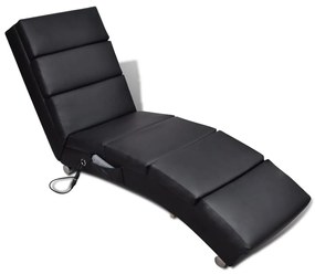 Cadeira de massagens reclinável em couro artificial preto