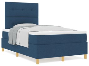 Cama Box com Colchão Azul 120x200 cm Tecido