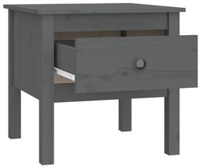Mesas de apoio 2 pcs 50x50x49 cm madeira de pinho maciça Cinza