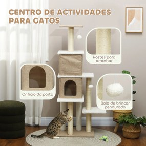 PawHut Arranhador para Gatos em Borrego Altura 140 cm Arranhador para