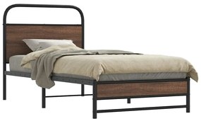 Estrutura cama s/ colchão derivados madeira carvalho castanho