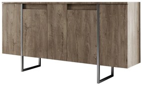 Console Luxe – Nogueira e Prateado – 160x35x80 cm