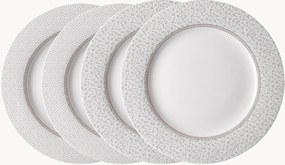 Pratos de jantar em porcelana Flat, conjunto de 4