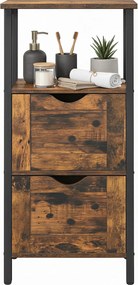 Armário de arrumação com 2 gavetas 30 x 30 x 80 cm castanho-preto