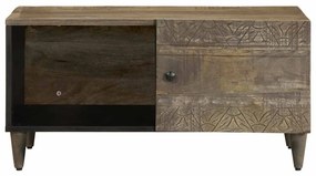 Mesa centro cinzento claro 80x50x40 cm madeira mangueira maciça