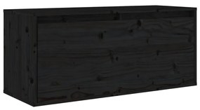 Móveis de TV 8 pcs madeira de pinho maciça preto