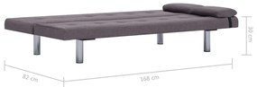 Sofá Cama Vivian - Cor Cinzento Acastanhado - Em Tecido, Estrutura em