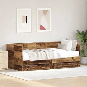 Cama Divã vidaXL Madeira recuperada Madeira de engenharia 100 x 200 cm