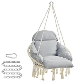 Cadeira suspensa com almofada macia e estilo escandinavo | SONGMICS | 133 x 80 x 80 cm | cinzento | GDC042G01.
