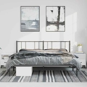 Estrutura de cama com cabeceira 183x213 cm metal preto
