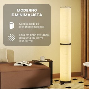 Candeeiro de Pé Moderno de Sala com Brilho Temperaturas de Cor Ajustáveis 3000K-6000K Controle Remoto Magnético Temporizador para Quarto Escritório De