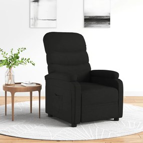 vidaXL Poltrona reclinável tecido preto
