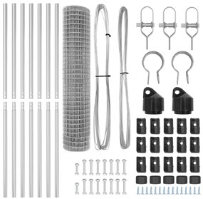 Cerca Euro com 7 Posts 1,5x10 m de Aço Galvanizado