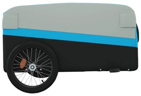 Reboque para bicicleta 45 kg ferro preto e azul