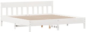 Cama sem colchão 180x200 cm madeira de pinho maciça branco