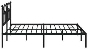 Estrutura de cama com cabeceira 193x203 cm metal preto