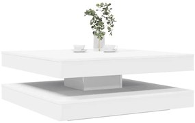 vidaXL Mesa de centro rotativa a 360 graus 90x90x34,5 cm branco
