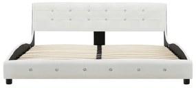 Estrutura de cama 160x200 cm couro artificial branco