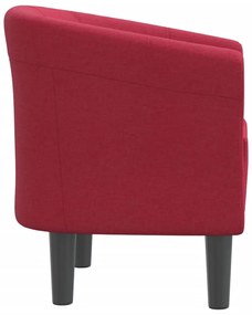 Poltrona tecido vermelho tinto