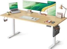 Secretária elétrca com altura ajustável eletricamente 80 x 180 x (72-120) cm bege