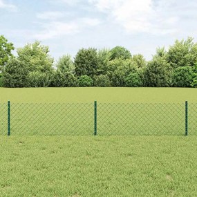 vidaXL Cerca de Cadeia com 10 Postes U Verde 0.4x10 m Aço