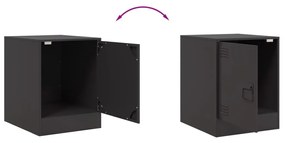 Mesas de cabeceira 2 pcs 34,5x39x44 cm aço preto