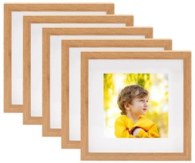 vidaXL Molduras 3D 5 pcs 23x23cm p/ fotografia de 13x13cm cor carvalho