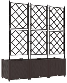 Vaso de Jardim com Treliça 3 pcs Castanho 120x40x143 cm