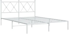 Estrutura de cama com cabeceira 135x190 cm metal branco