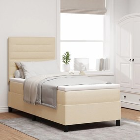 Cama Box com Colchão Creme 90x200 cm Tecido