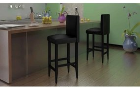 Bancos de bar 6 pcs couro artificial preto