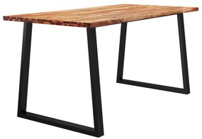 Mesa de jantar c/ bordas vivas 160x80x75 cm acácia maciça