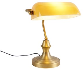 LED Candeeiro de banqueiro inteligente bronze com vidro âmbar incl. WiFi A60 - Banker