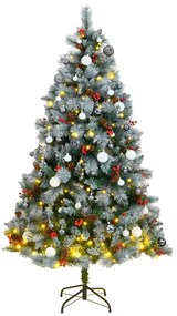 vidaXL Árvore Natal artificial articulada c/ 300 luzes LED+bolas 210cm