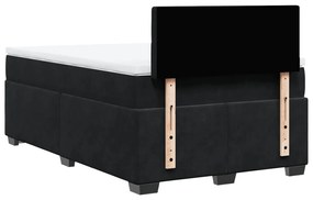 Cama boxspring com colchão 120x200 cm veludo preto