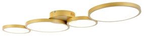 Candeeiro de teto dourado com LED 3 níveis de dimmer 4 luzes - Lupolo Moderno