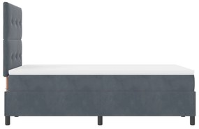 Cama Box com Colchão Cinza Escuro 120x200 cm de Veludo