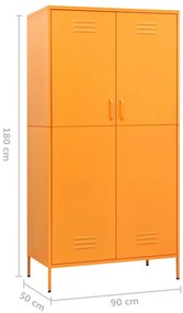 Roupeiro 90x50x180 cm aço amarelo mostarda