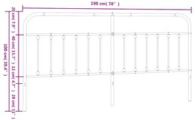 Cabeceira de cama 193 cm metal preto