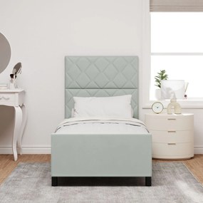 Estrutura de Cama vidaXL Cinza Claro 90x190 cm Veludo