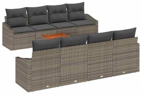 Conjunto de Sofá de Jardim 7 pcs Cinzeto 55 x 55 x 37 cm Vime