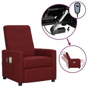 3098712 vidaXL Poltrona de massagens elétrica reclinável tecido vermelho tinto
