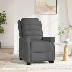 vidaXL Poltrona elevatória couro artificial cinzento