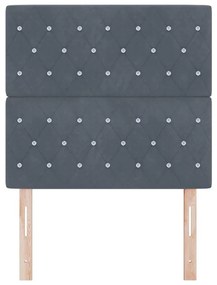 Cabeceira LED cinza escuro 90 cm veludo