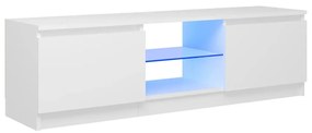 Móvel de TV Vinici com Luzes LED de 120cm - Branco - Design Moderno